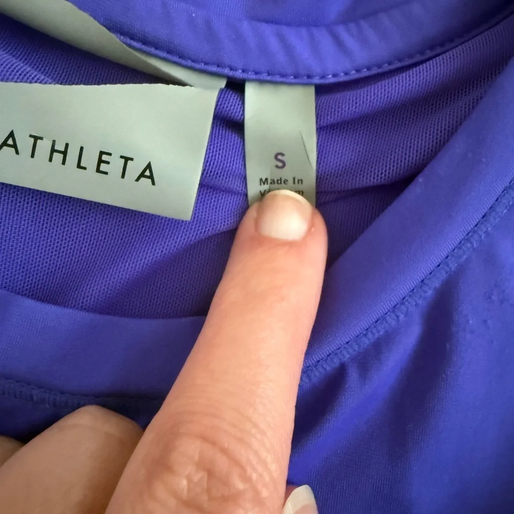 Athleta Sunlover UPF Tank Top - Cobalt Blue Tulip Back- size small